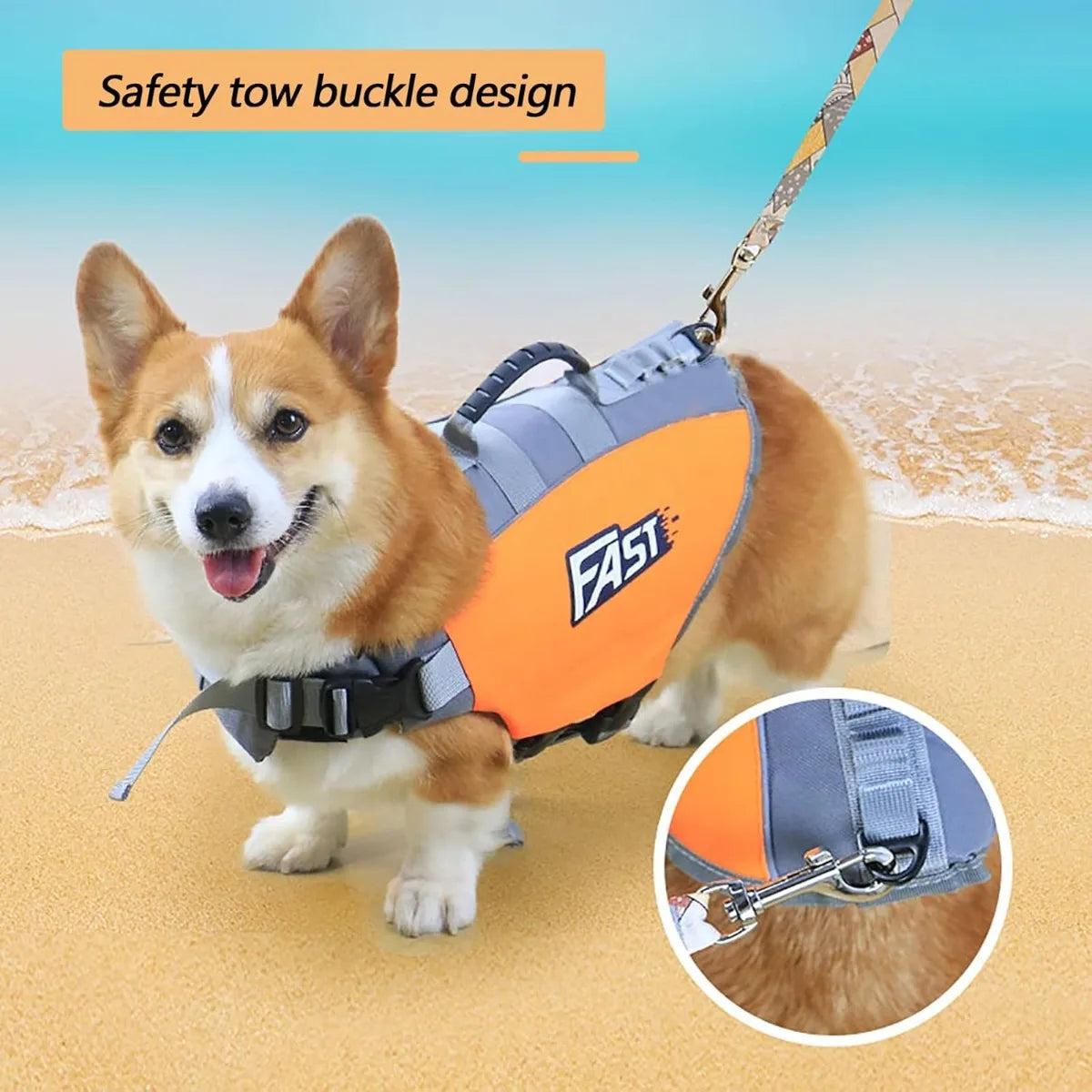 Dog Flotation Vest Adjustable Ripstop Polyester Life Jacket