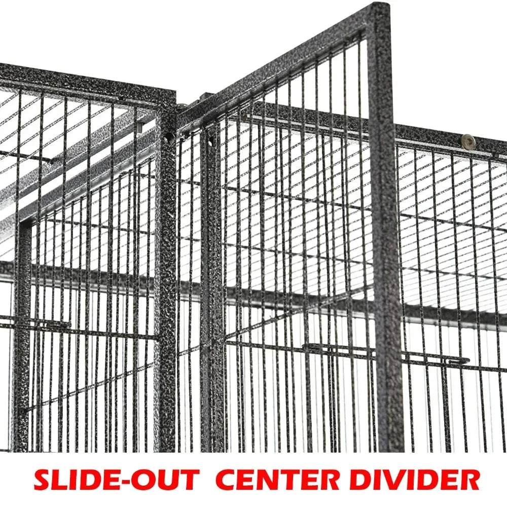 LARGE 54" DOUBLE Dividered Chew-Proof Cage For Chinchilla Ferret Glider Rat Mice