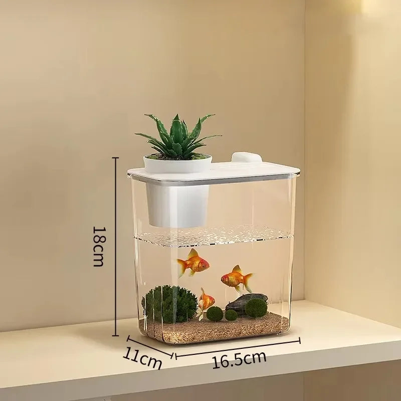 Feature Betta Desktop Aquarium Glass Clear Acrylic Tank