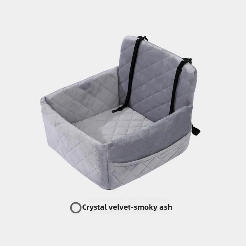 Pet Car Seat for Dogs Cat Travel Safety Bed Small Medium Pets Backseat Sofa with Clip-on Safety Belt Waterproof Basket Protector