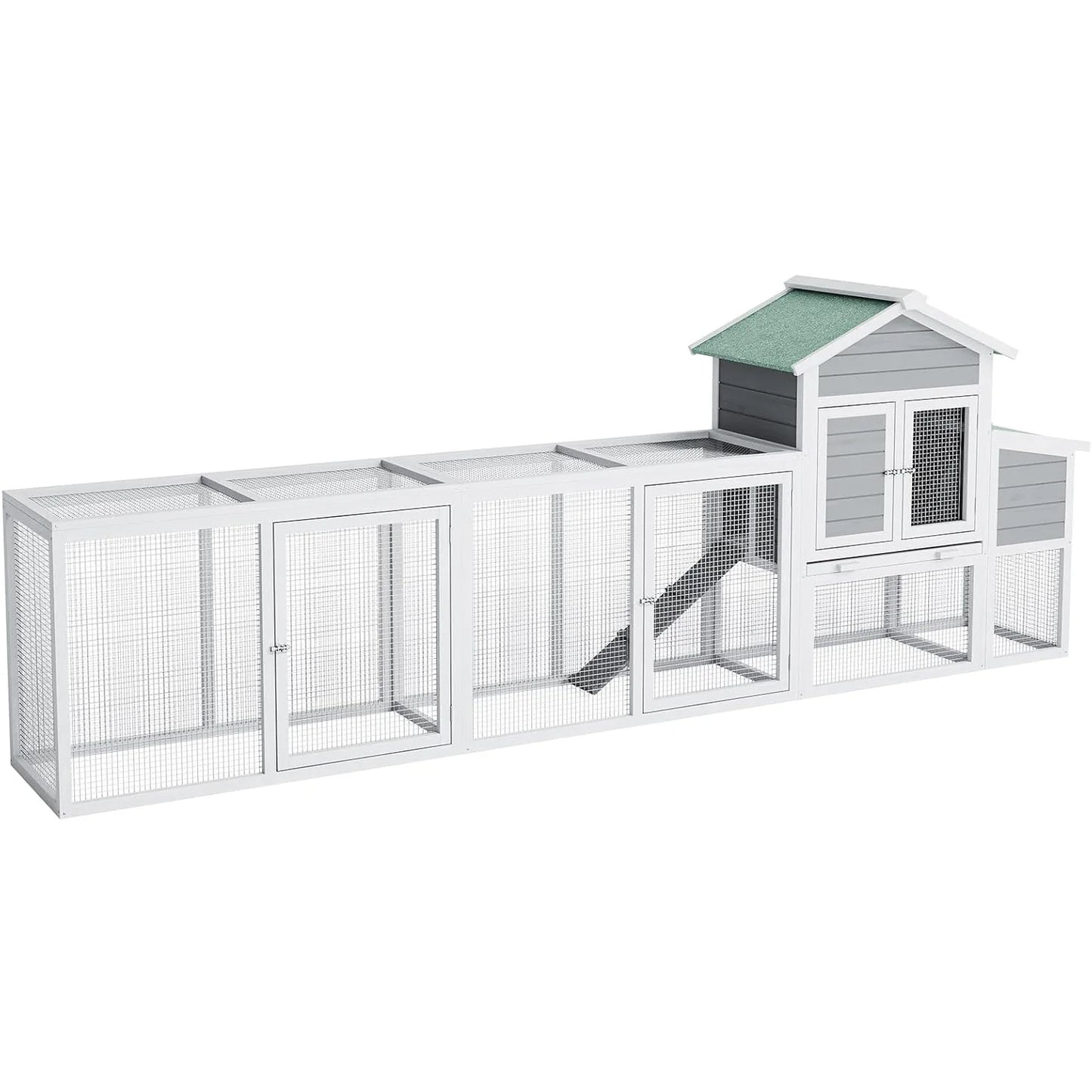 HiMISS Weatherproof Wooden Chicken Coop With Run Outdoor Poultry Cage