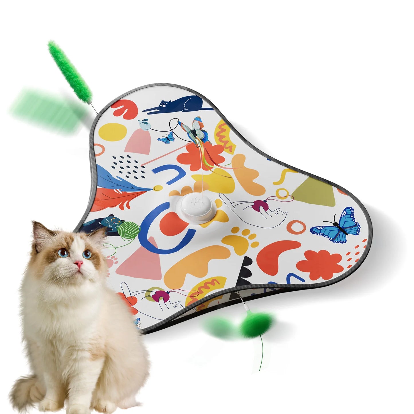 Interactive Butterfly Cat Toy Hide And Seek Motion Activated Feathers