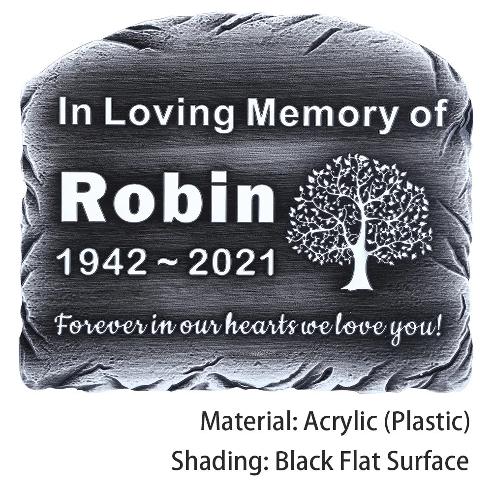 BILEEDA Personalized Memorial Plaque Engraved for Loved Ones Grave Marker