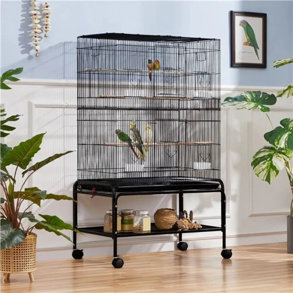 Guangdong Bird Cage With Rolling Stand For Budgies Parrots