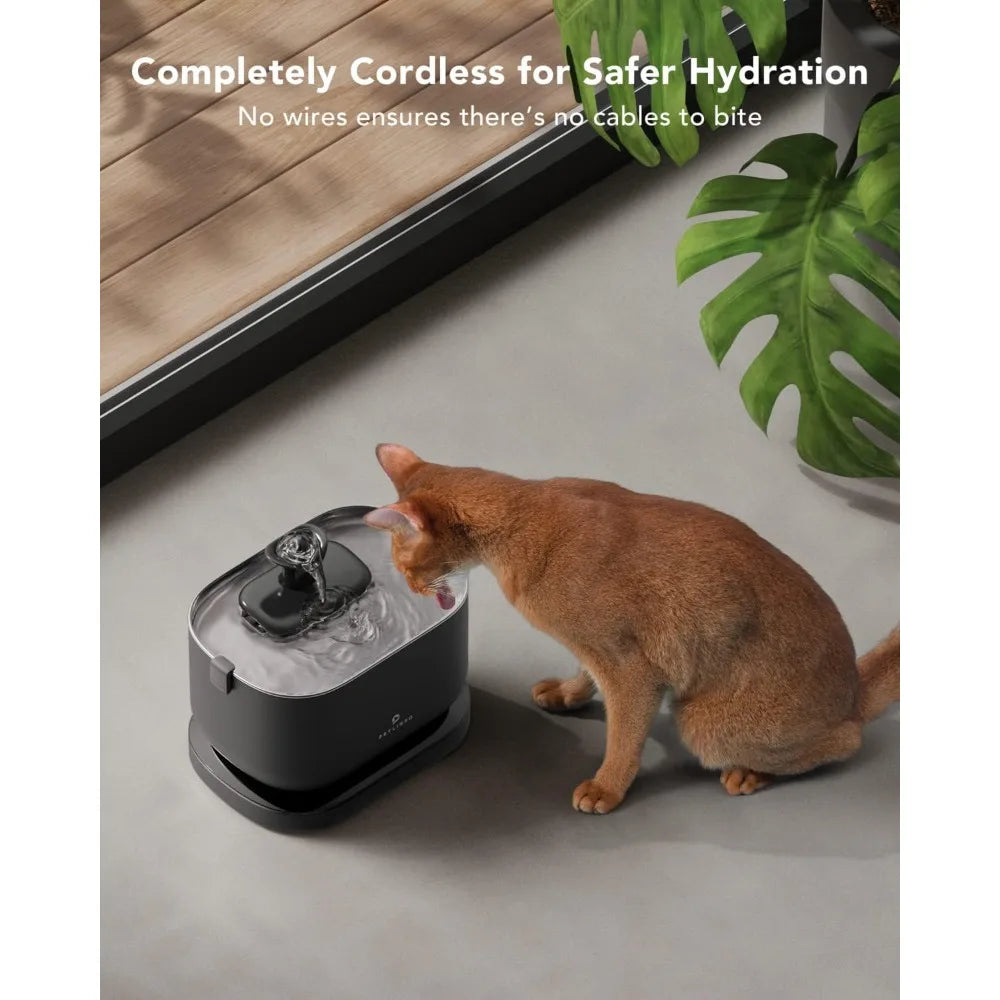 Hign-concerned Cat Water Fountain Cordless Battery Operated