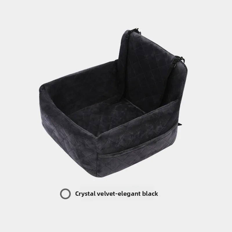 Pet Car Seat for Dogs Cat Travel Safety Bed Small Medium Pets Backseat Sofa with Clip-on Safety Belt Waterproof Basket Protector