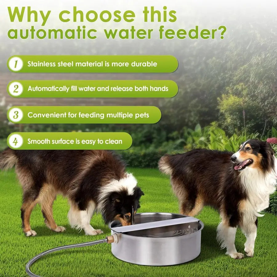 Dog Water Fountain Dispenser Outdoor Stainless Steel With Float Valve