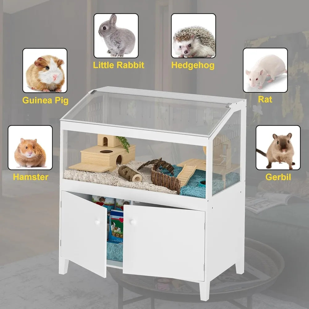 Hign-concerned Hamster Cage With Acrylic Panels Storage