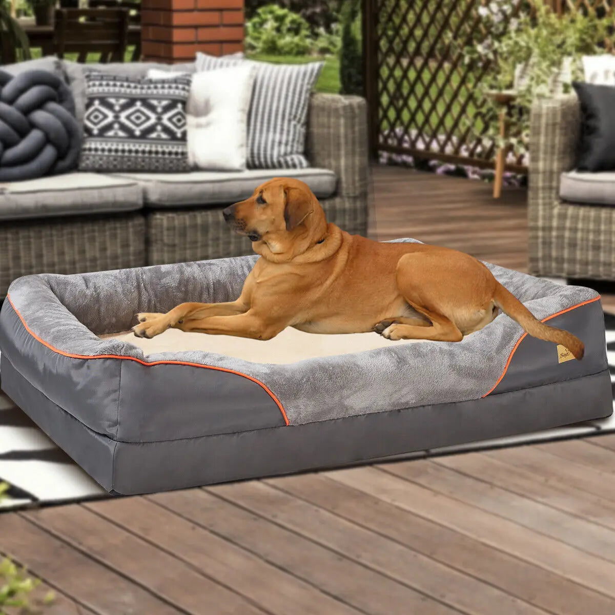 Bingopaw Orthopedic Memory Foam Dog Bed With Bolstered Sides