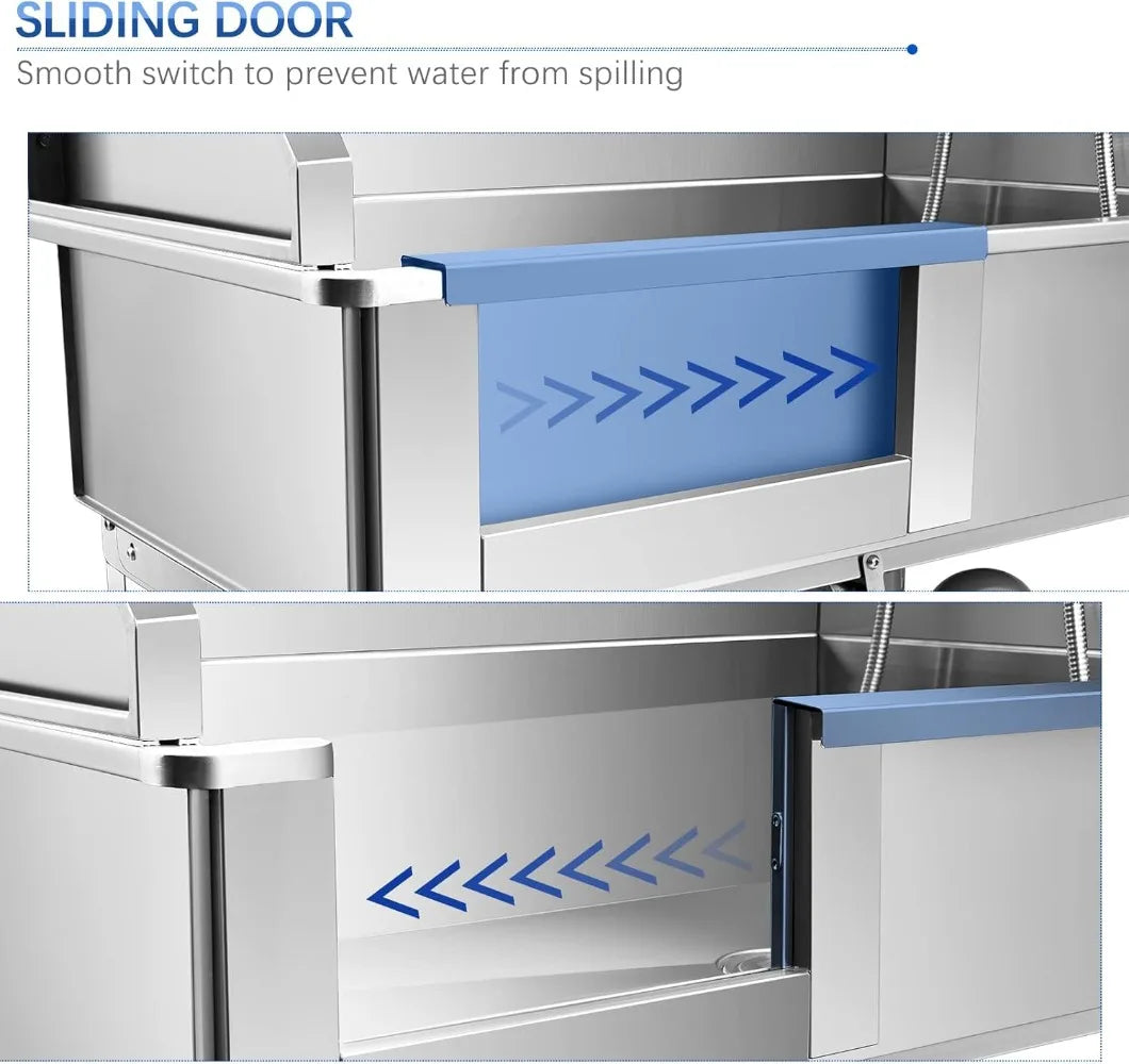 Hign-concerned Dog Bathing Tub With Sliding Door And Stairs