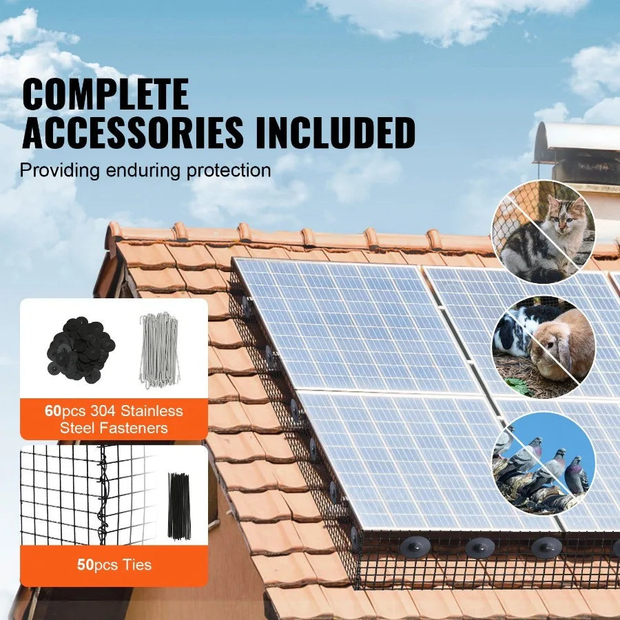 Hign-concerned Solar Panel Bird Guard Kit With 60 Fasteners