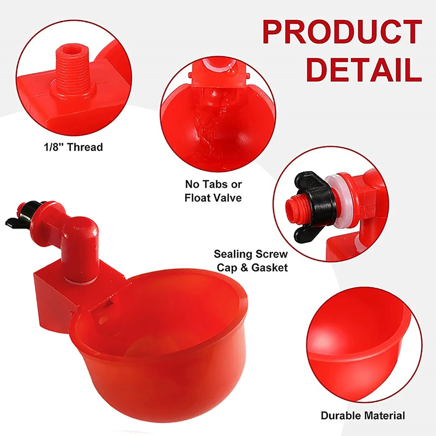 APWIKOGER Automatic Chicken Drinking Cup Waterer for Poultry