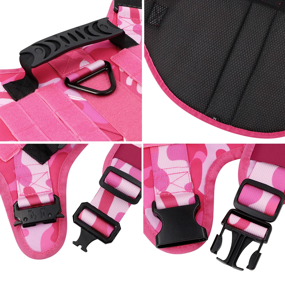 PETRAVEL Camouflage Dog Harness Adjustable Leash Training Vest German Shepherd