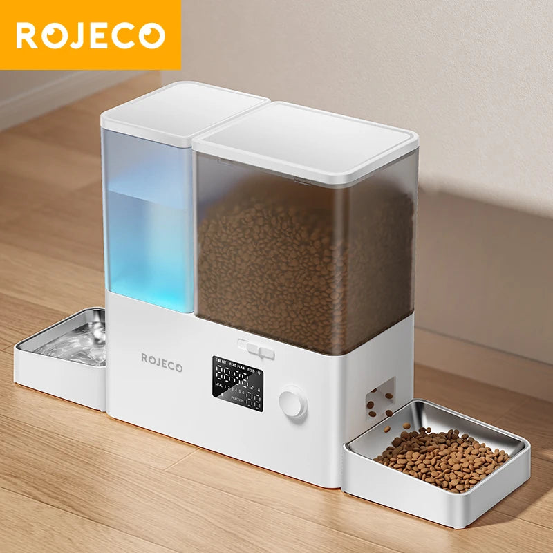 ROJECO 2In1 Automatic Pet Feeder And Water Fountain 8.5L