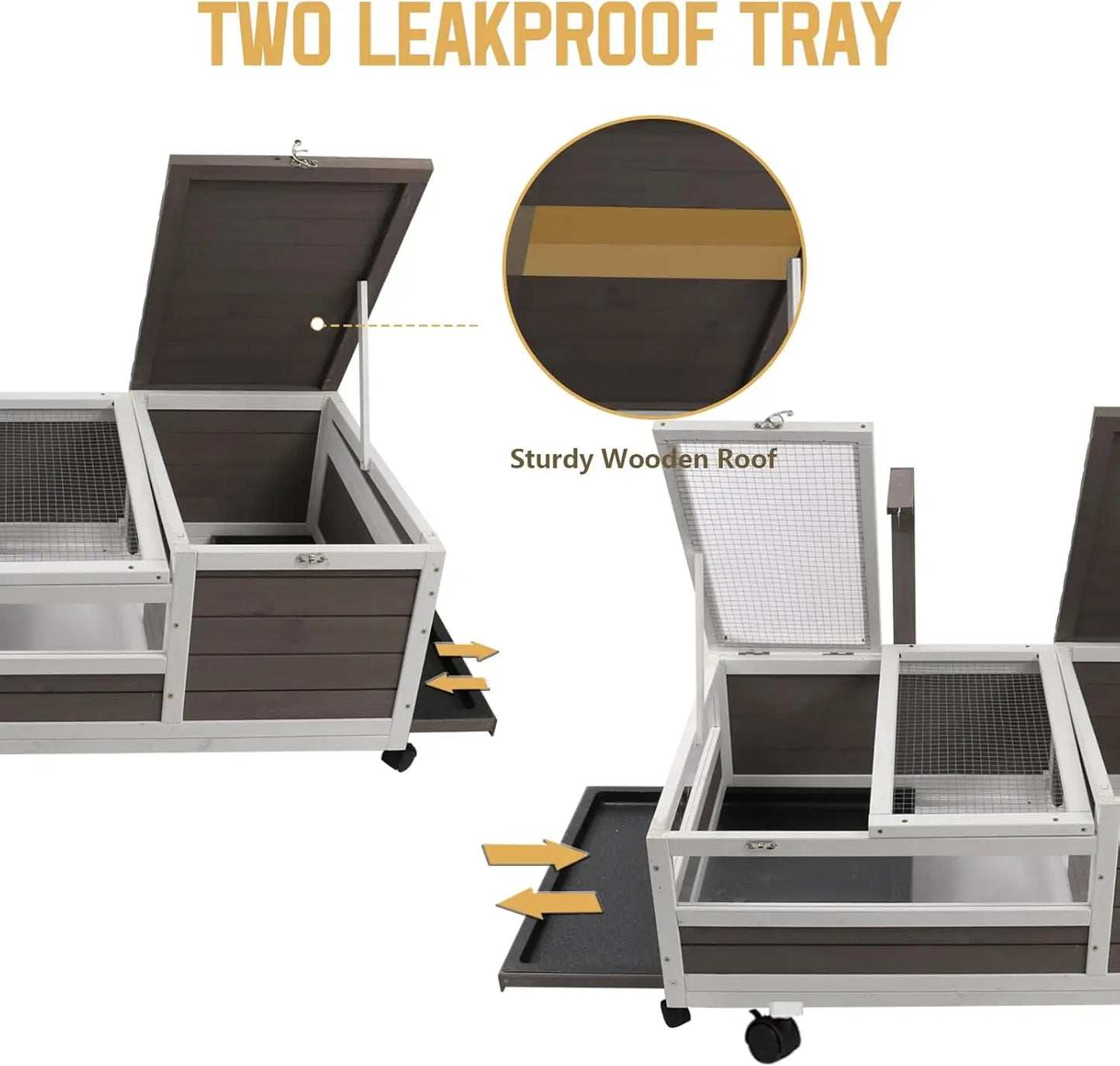 PetsCosset Tortoise Habitat On Wheels Wooden Turtle Enclosure