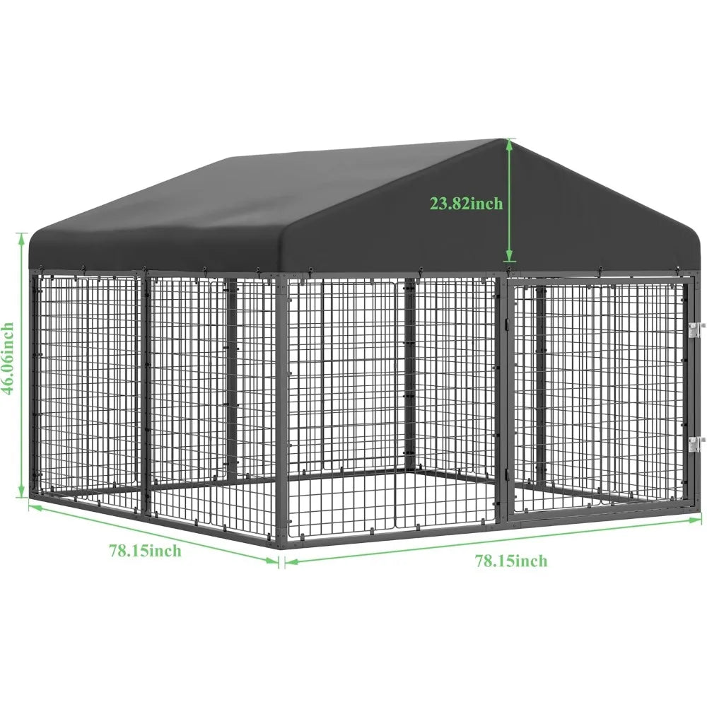 Hign-concerned Heavy Duty Outdoor Dog Kennel Enclosure Roof