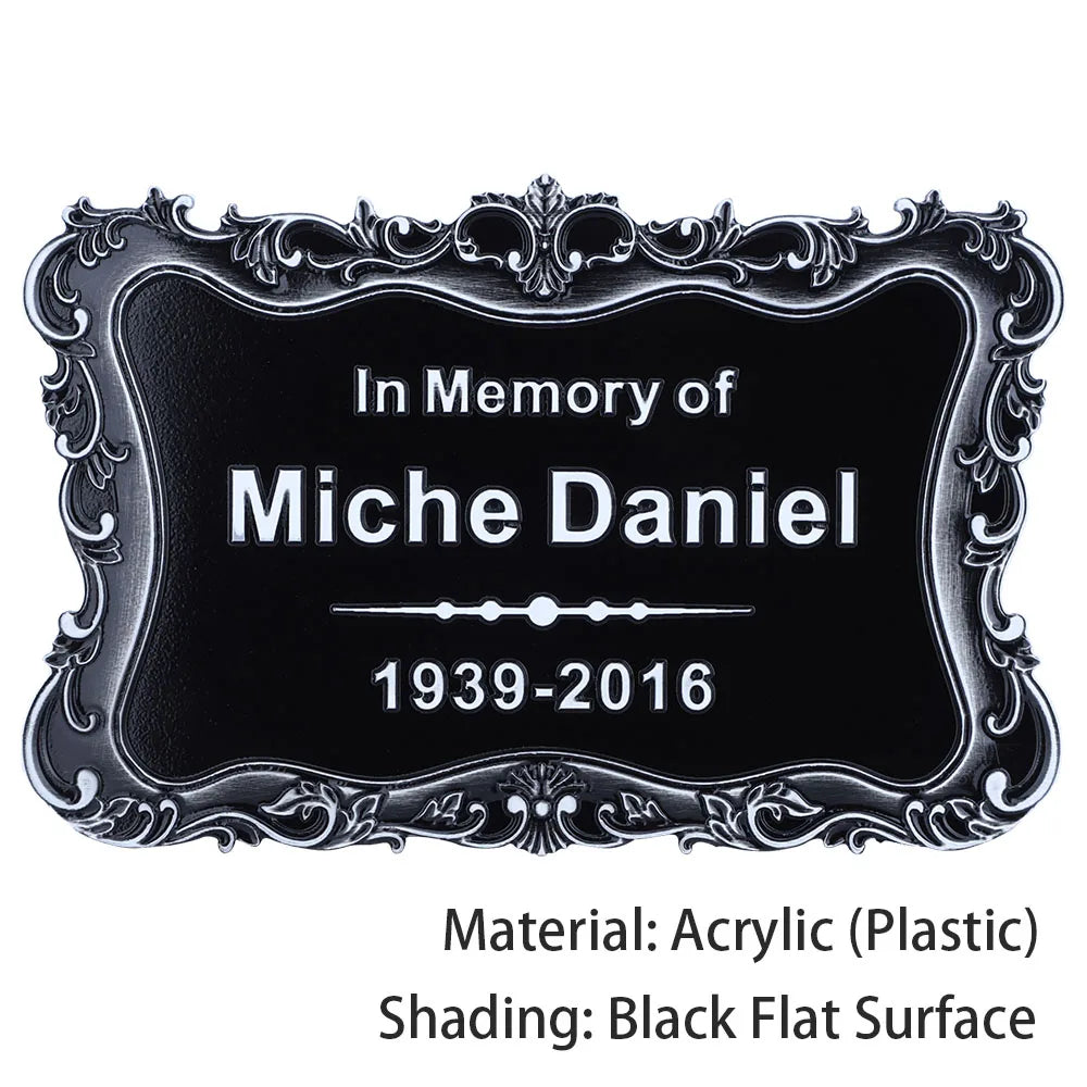 BILEEDA Personalized Memorial Plaque Engraved for Loved Ones Grave Marker