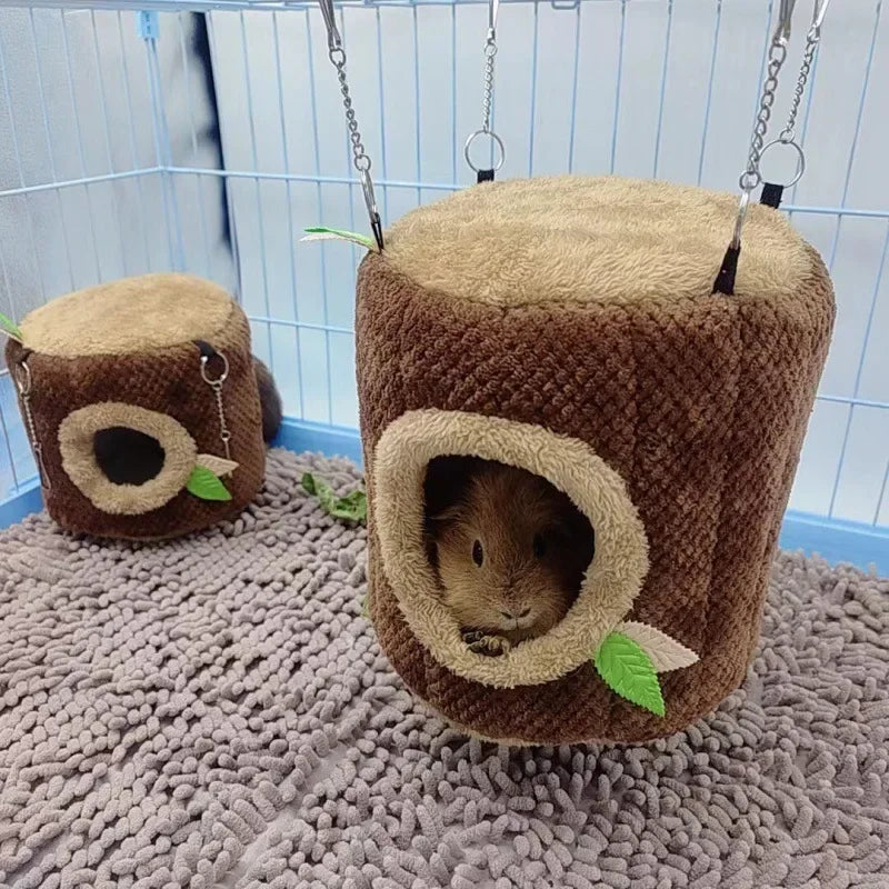 NONECN Tree Stump Hamster Hammock Nest Bed Small Animal