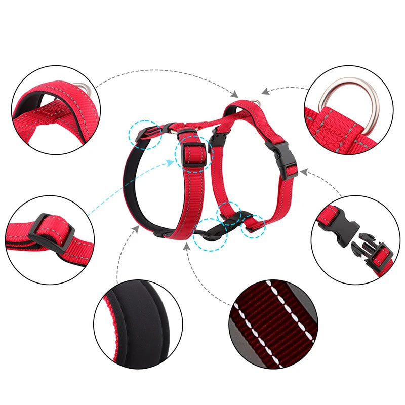 MeowVista Reflective H-Shaped Dog Harness Nylon Chest Strap