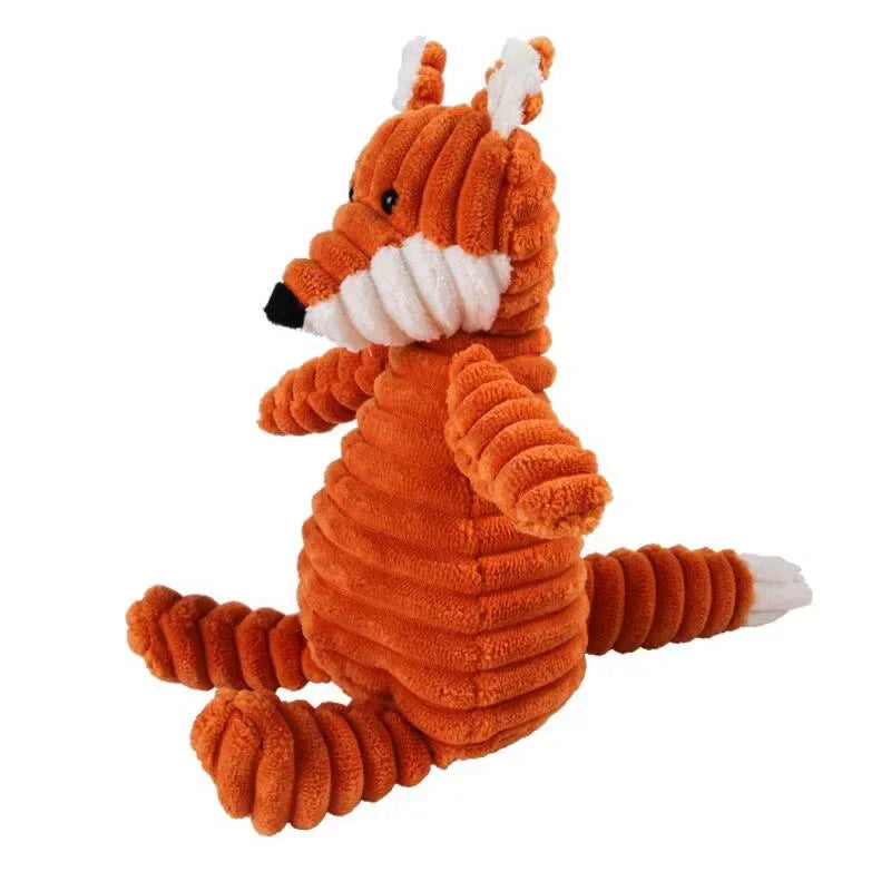 Corduroy Plush Dog Toy Bite Resistant Squeaky For All Dogs
