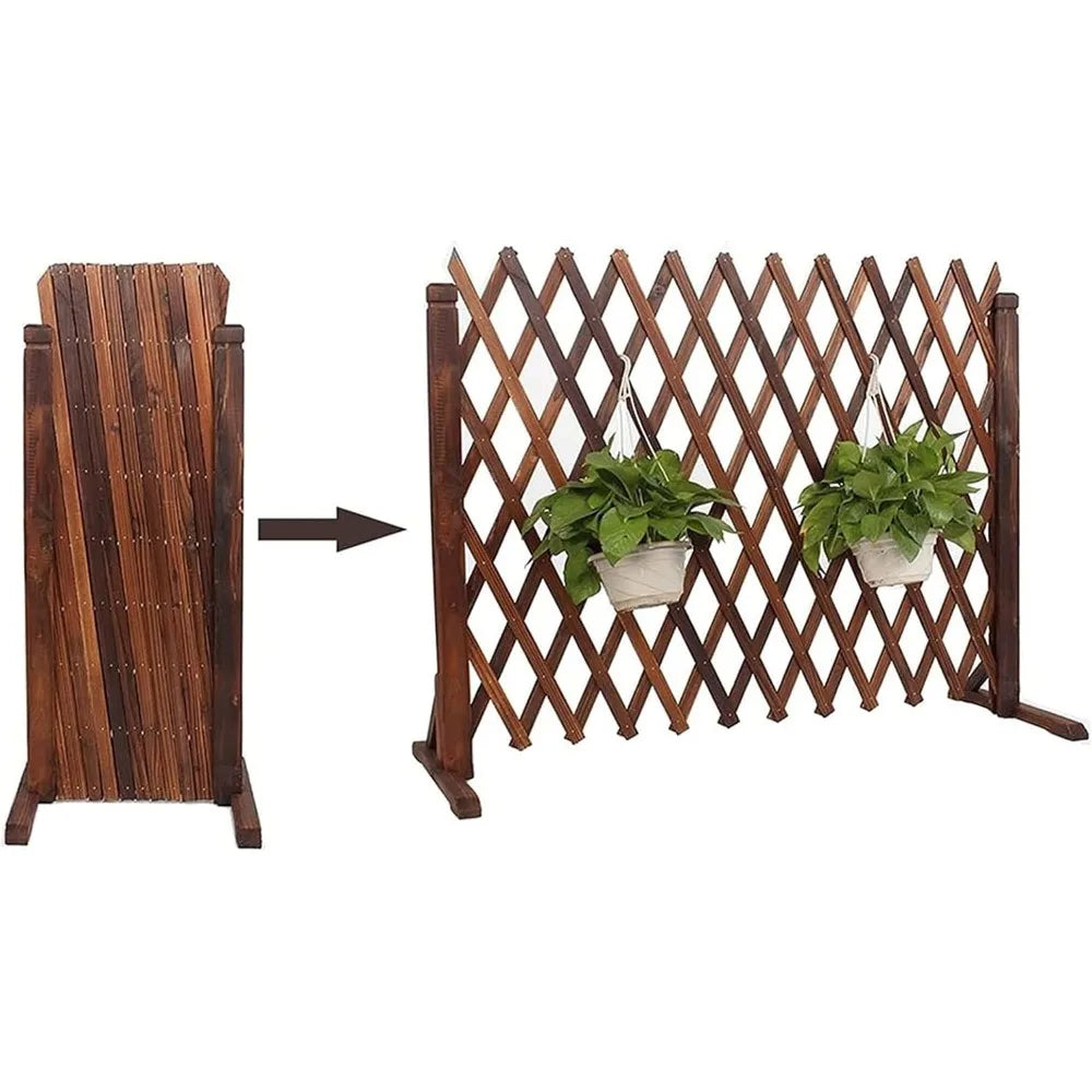 BXKCFYBSQ Garden Fence Retractable Wooden Trellis Gate