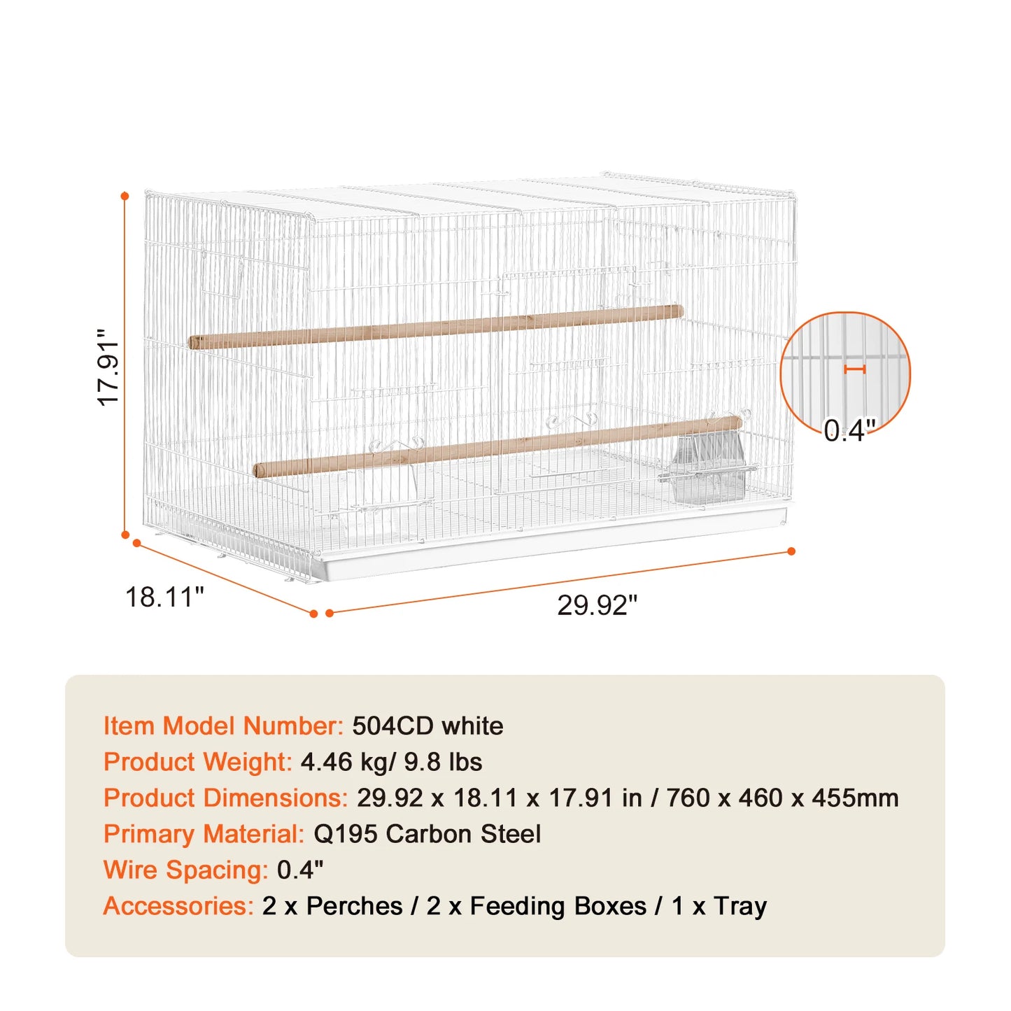 SucceBuy Flight Bird Cage With Divider For Travel And Pet Birds