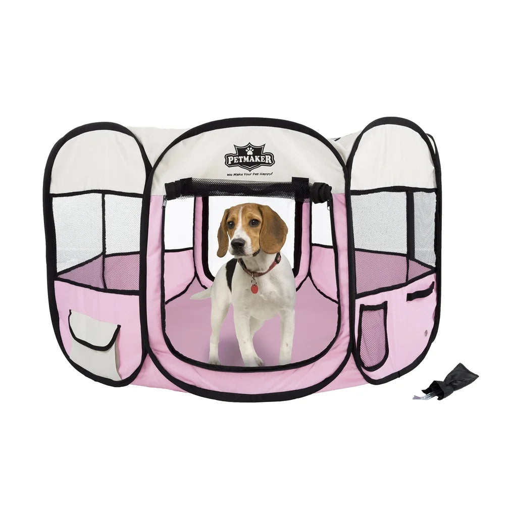 DUTRIEUX Portable Pop Up Pet Play Pen With Carrying Bag