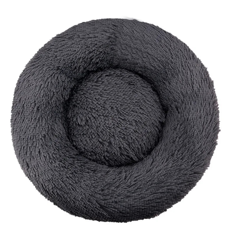 Winter Warm Round Plush Pet Bed For Dogs And Felines