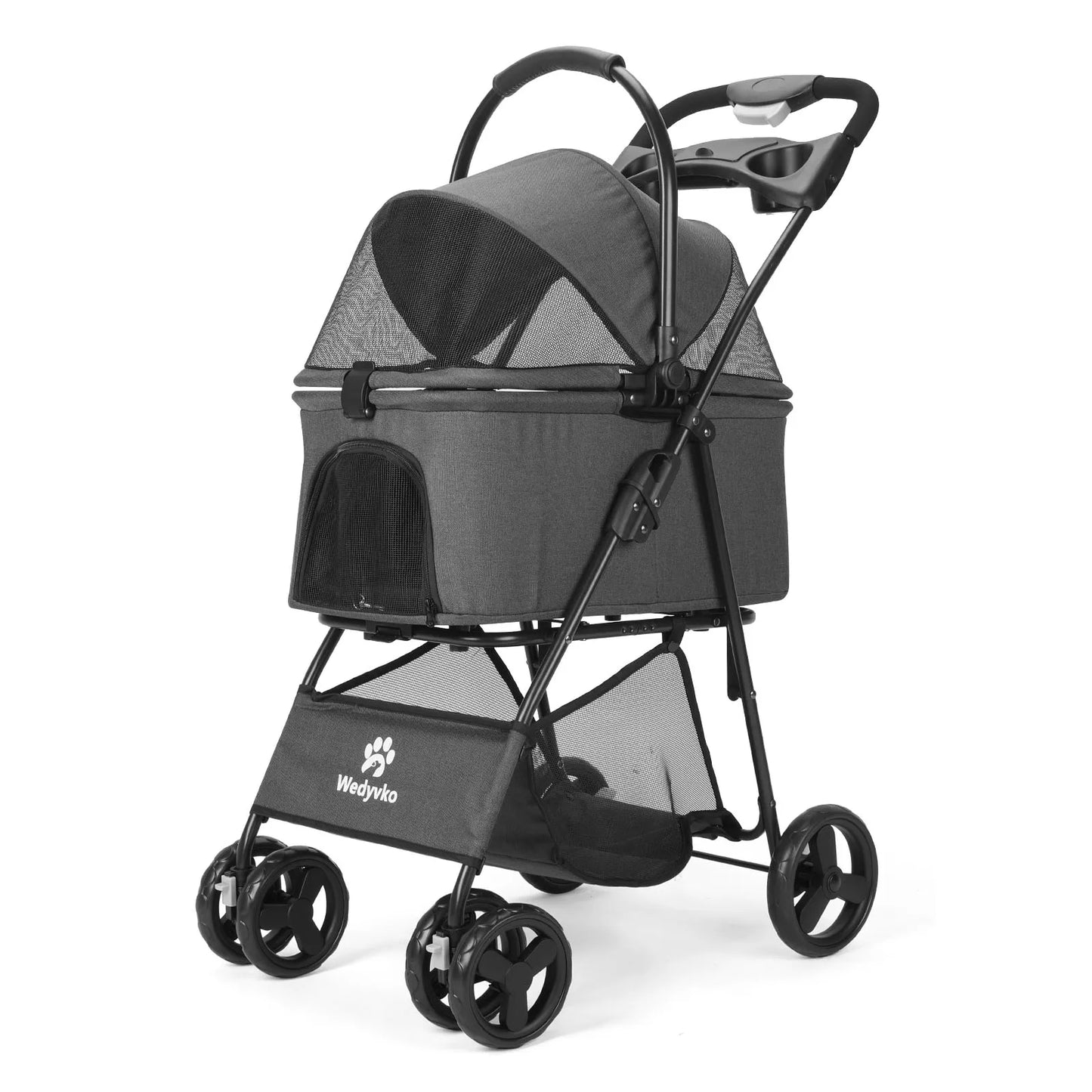 Three-In-One Pet Stroller With Removable Carrier For Small Pets