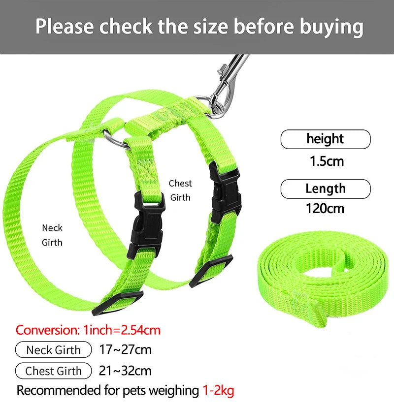 Rabbit Cat Harness And Leash Set For Small Pets Outdoor