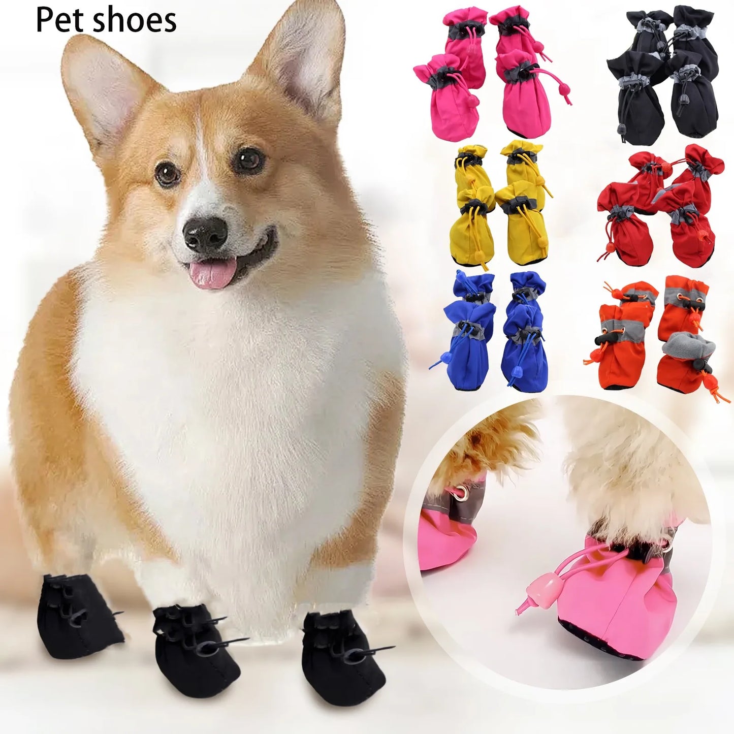 Dog Shoes Breathable Soles Non Slip Adjustable Foot Covers