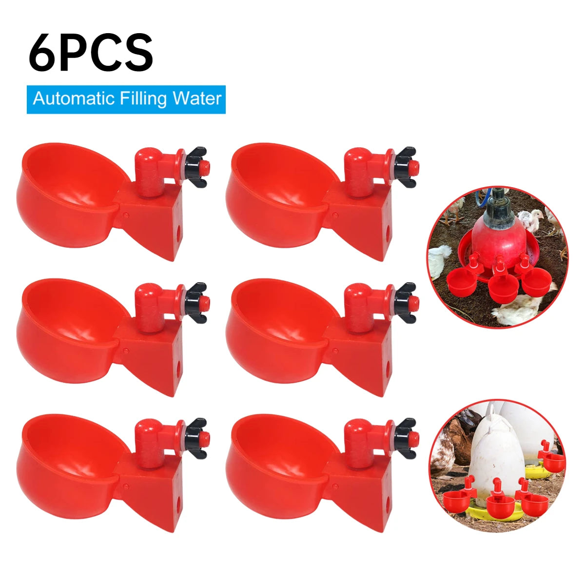 APWIKOGER Automatic Chicken Drinking Cup Waterer for Poultry