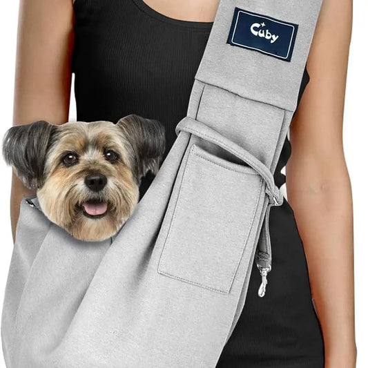 Dog and Cat Sling Carrier - Hands Free Reversible Pet Papoose Bag - Soft Pouch and Tote Design - Suitable for Puppy, Small Dogs