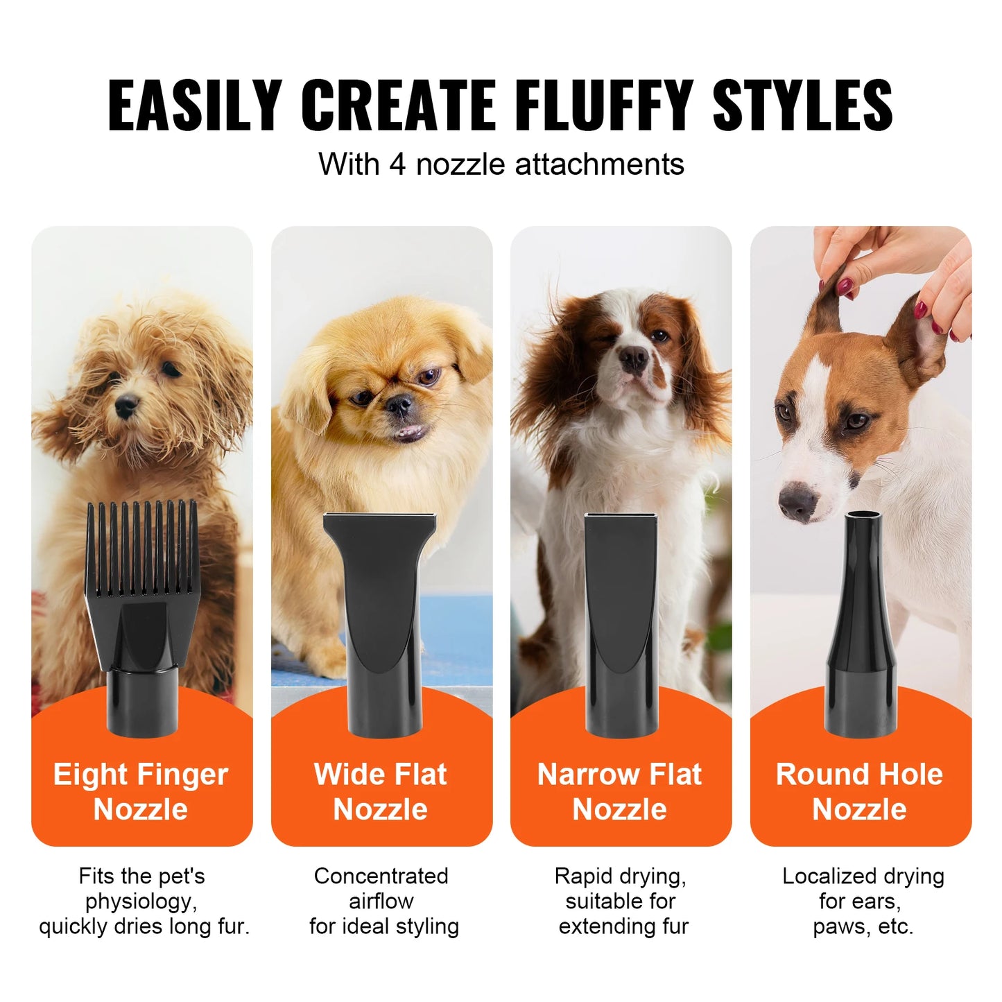 SucceBuy 2000W Dog Grooming Dryer With Adjustable Speed Hose