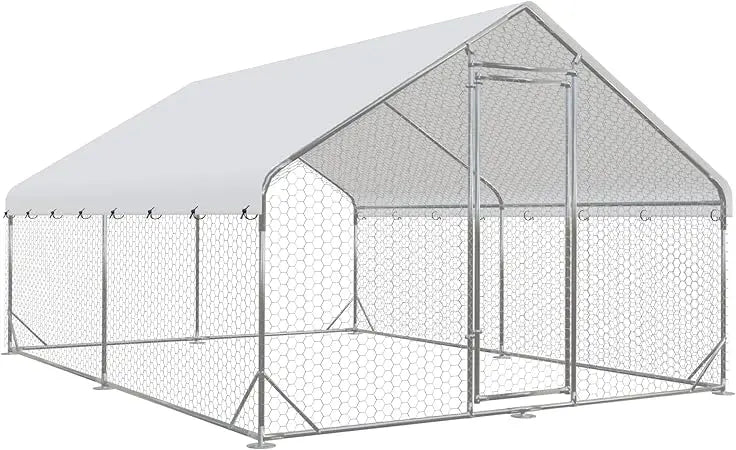 MKDK Outdoor Walkin Poultry Coop Run For Backyard Chickens