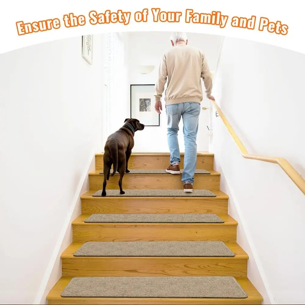 1pc Trendy Non-Slip Stair Treads Self-adhesive 8x30 Inch Stair Mats Reusable Washable Stair Runner Rugs Indoor Use