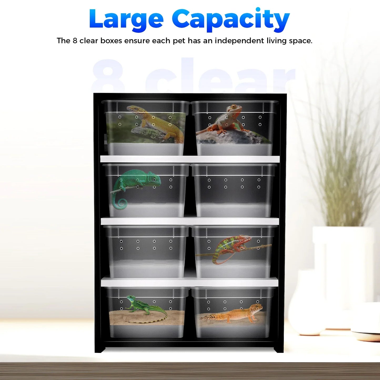 Critter Craze25 Reptile Breeding Cabinet With 8 Clear Boxes