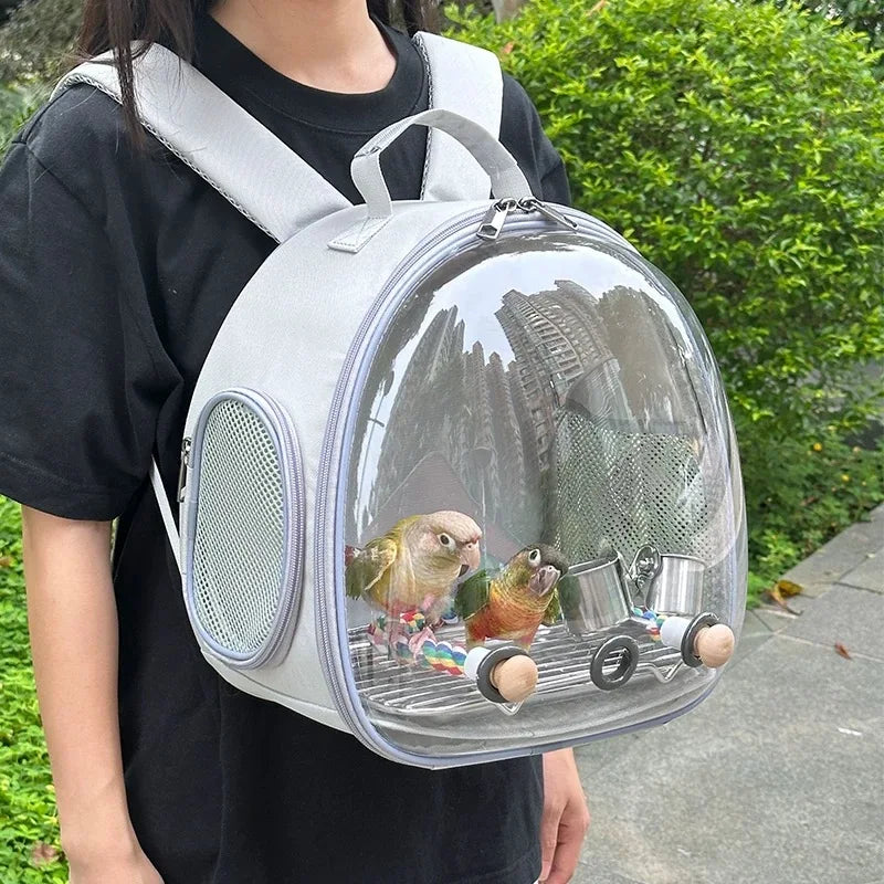 CN Fujian Bird Backpack Carrier For Parrots Acrylic Bubble