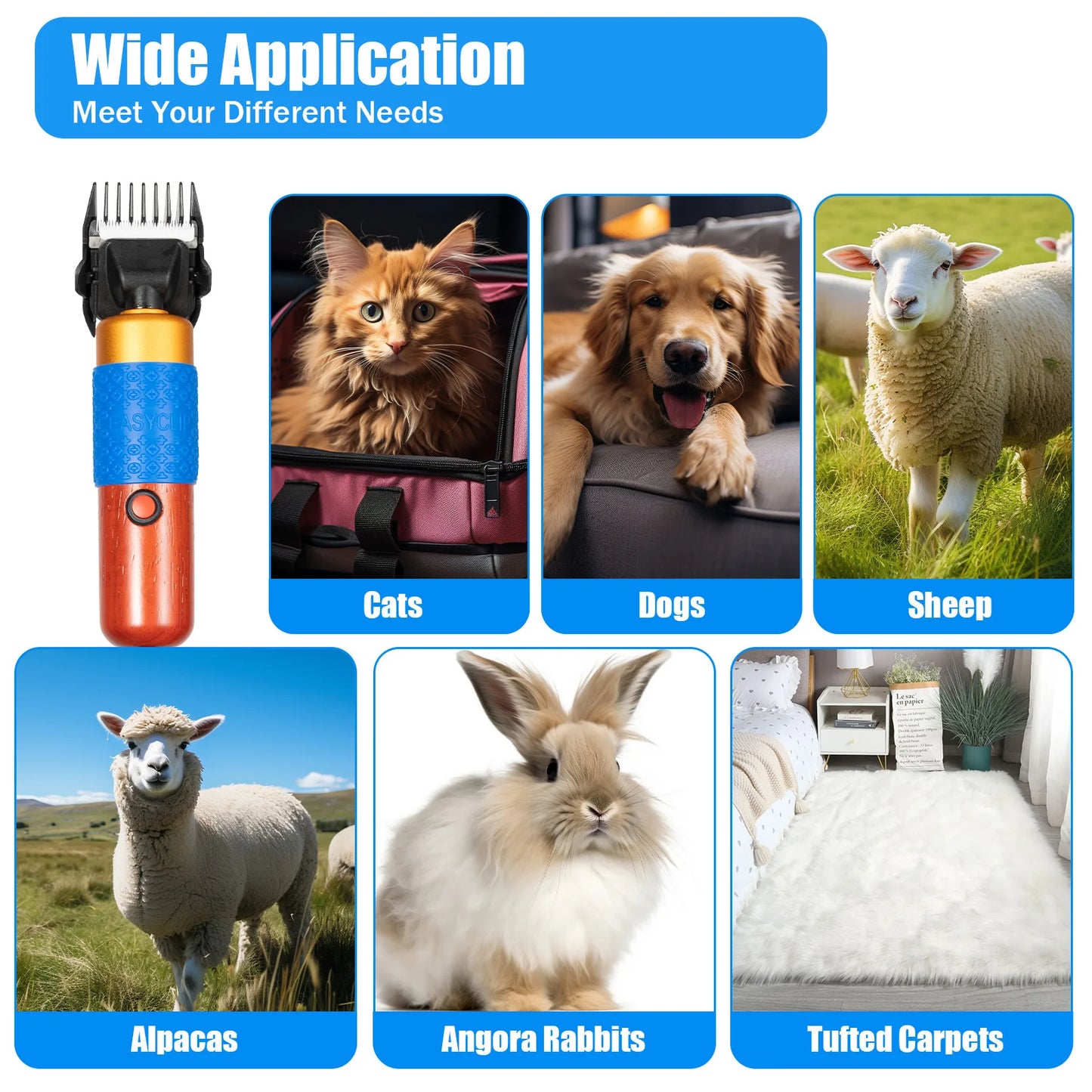 Electric Animal Fur Shears For Sheep Goats Rabbits Grooming