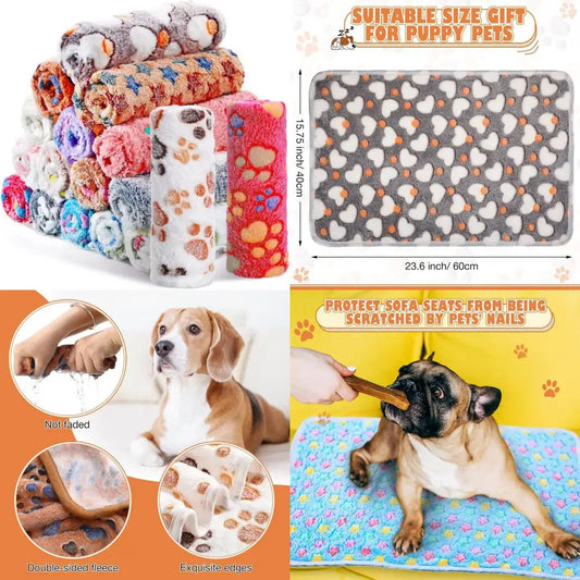 18 Pack Fleece Pet Blankets Bulk Cozy Warm Sleep Mats