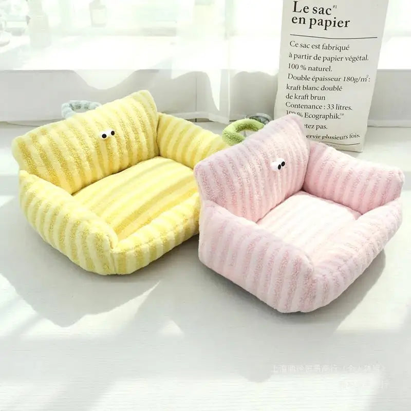 Linen Winter Warm Pet Bed Sofa For Small Dogs Cats