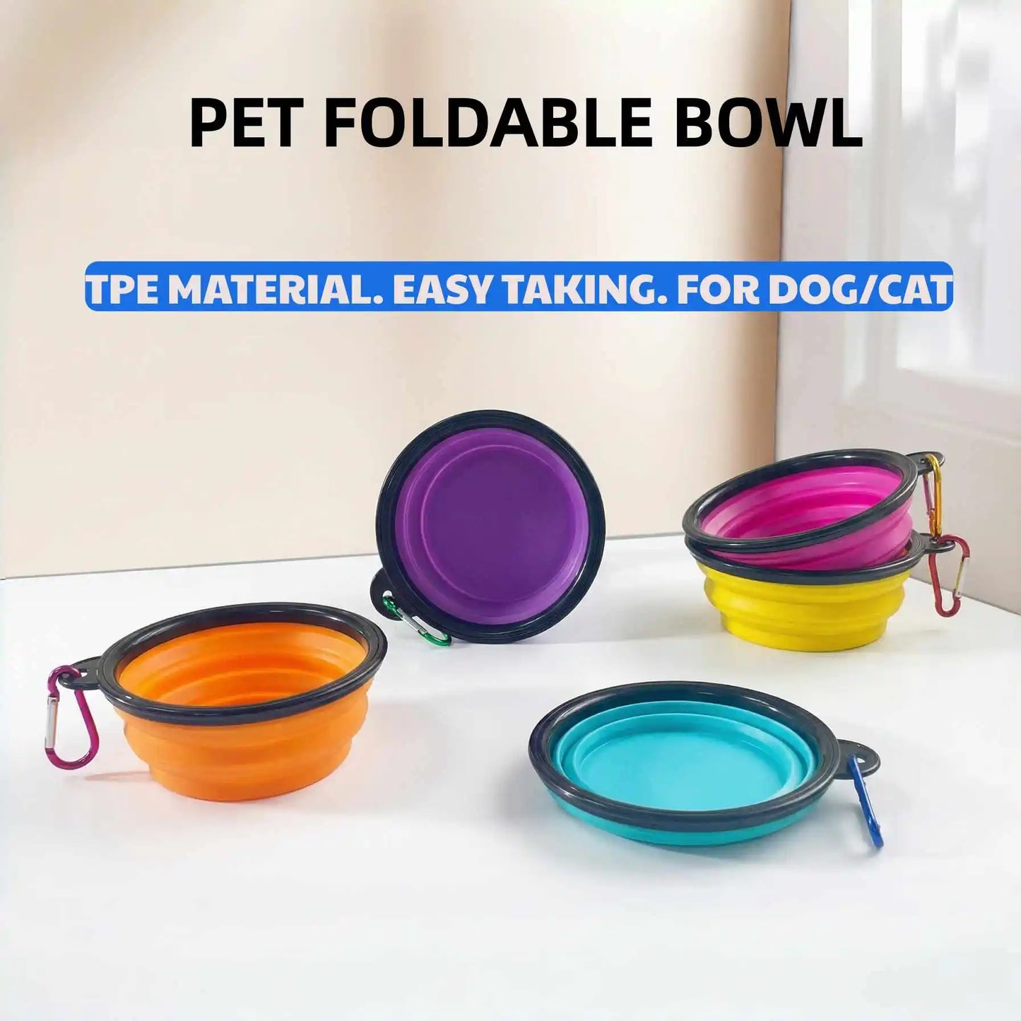 Bayto Portable Foldable Pet Food Bowl for Cats and Dogs