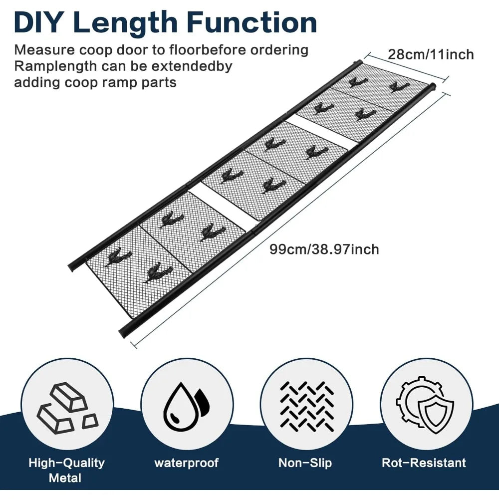 Adjustable Chicken Coop Ramp and Ladder Stainless Steel