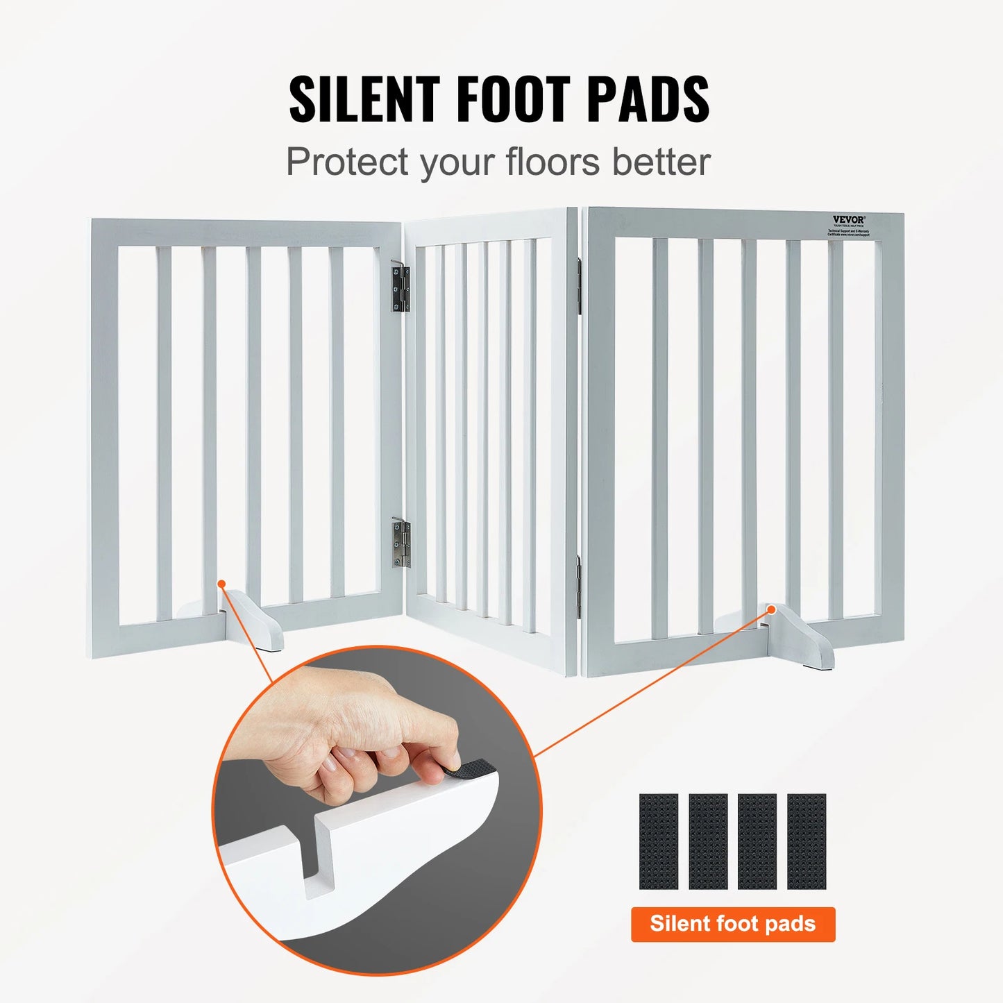 SucceBuy Three-Panel Freestanding Dog Gate For Narrow Passages