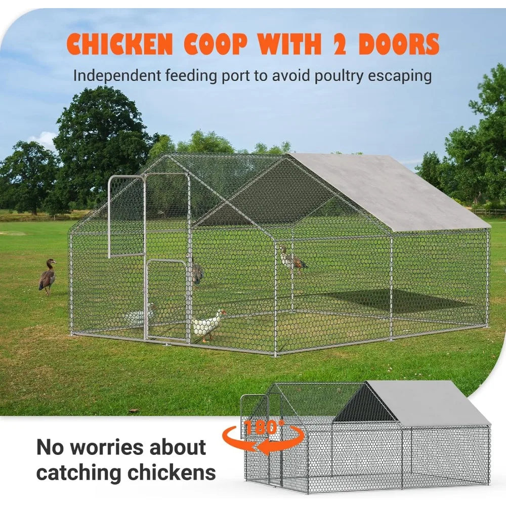XMSJ Walk In Chicken Coop Outdoor Weather Resistant