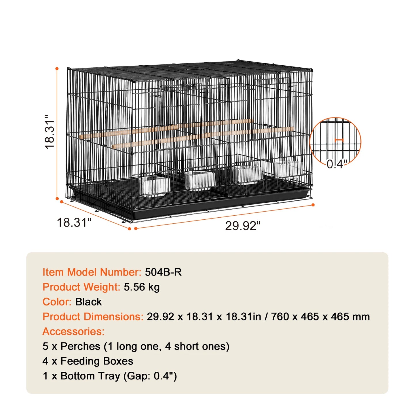 SucceBuy Flight Bird Cage With Divider For Travel And Pet Birds