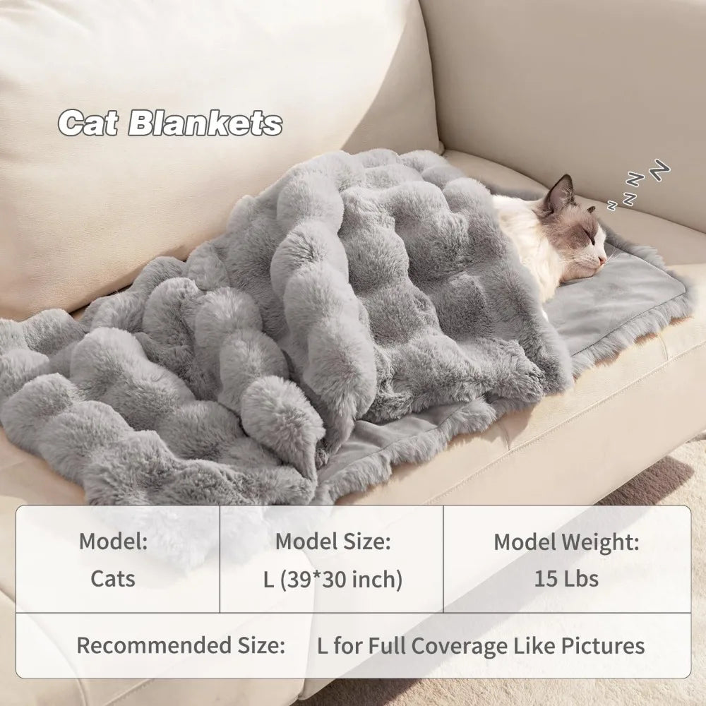 Ultra Soft Faux Fur Dog Blanket For Indoor Pets Washable