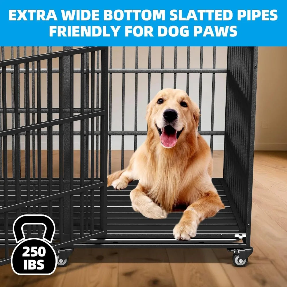 Hign-concerned Heavy Duty Dog Crate With Double Doors