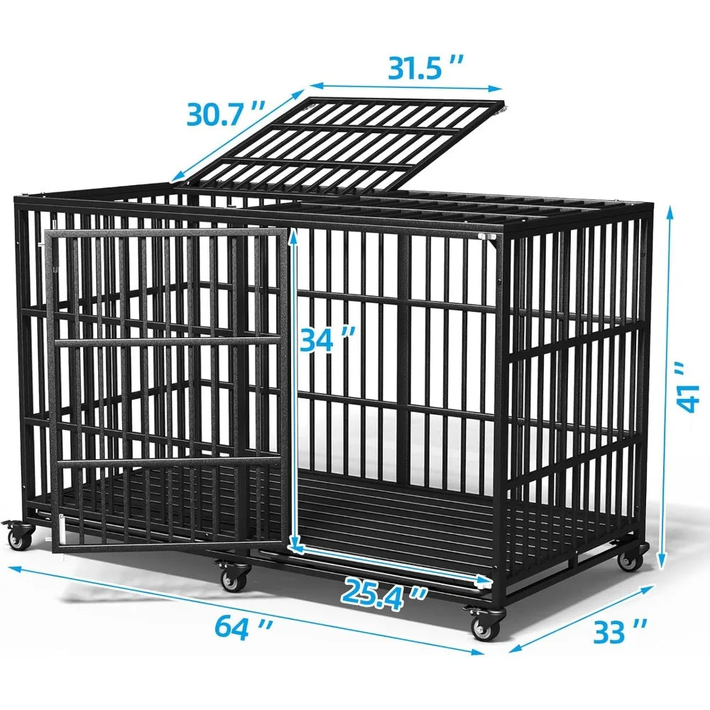 Hign-concerned Heavy Duty Dog Crate With Double Doors