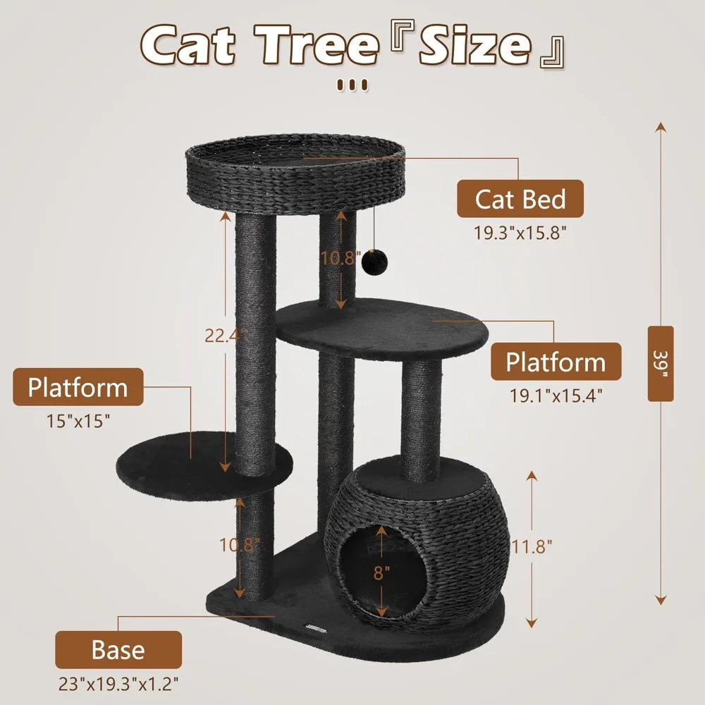 DAFIFY Modern Cat Tree Indoor Cats With Sisal Scratching